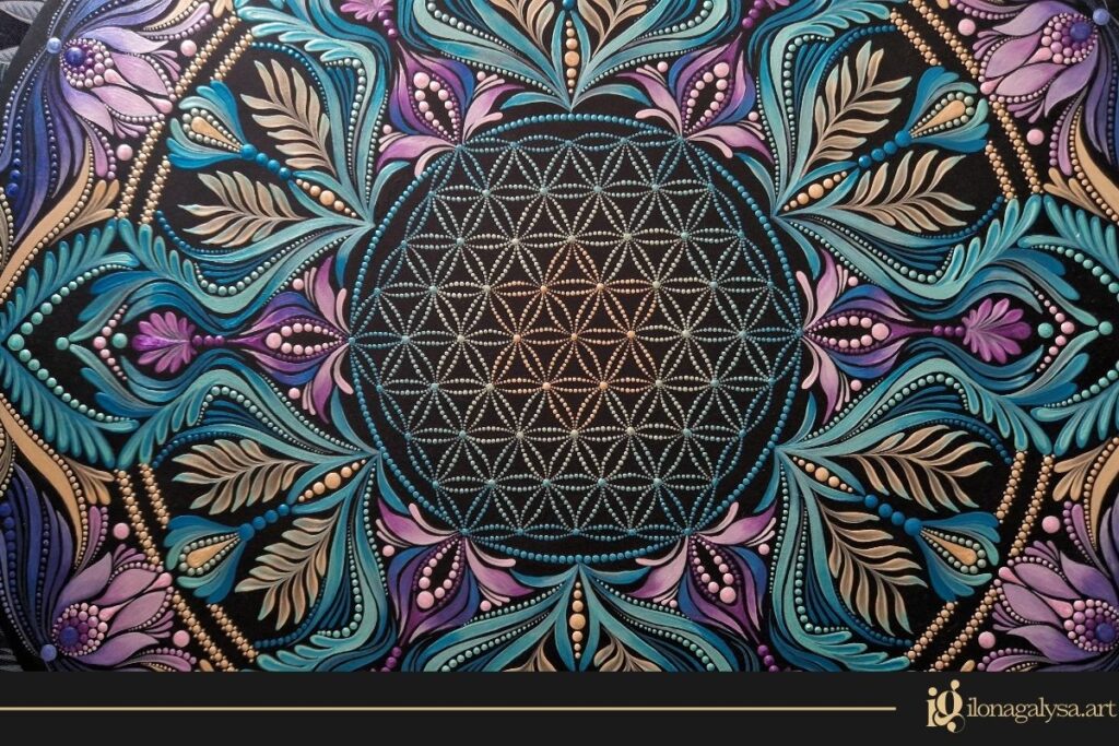 Galeria mandali Architektura Ciszy - kolorowa mandala dot painting